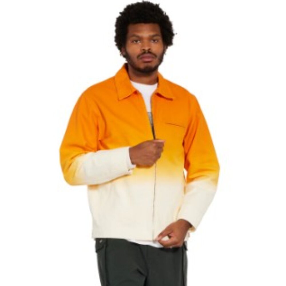 NEW Flan Labs Launch Utility Jacket - Gradient Orange Men's L NWT 100% cotton